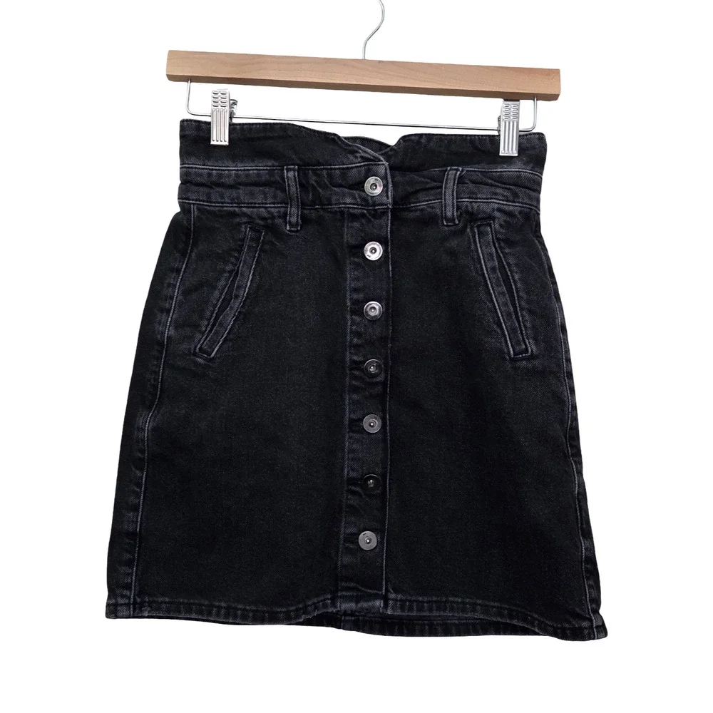 Pilcro and the Letterpress Anthropologie Button Up High Waist Denim Skirt